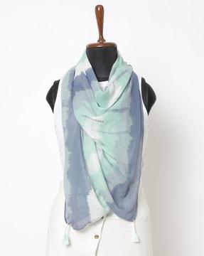 tie & dye scarf with tassels