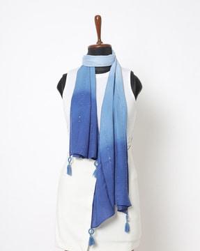 tie & dye scarf with tassels