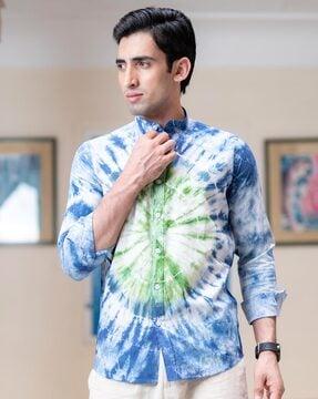 tie & dye shirt with patch pocket