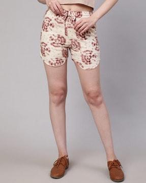 tie & dye shorts with elasticated drawstring waist