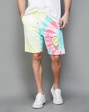 tie & dye shorts with elasticated waist