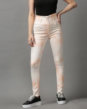 tie & dye skinny jeans