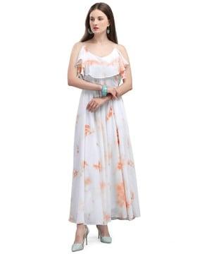 tie & dye sleeveless gown dress