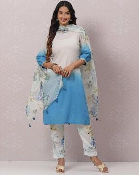 tie & dye straight kurta set