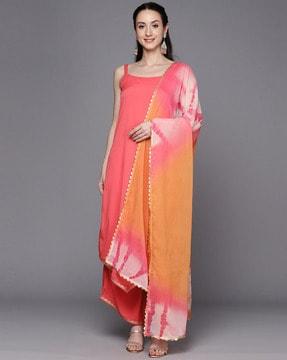 tie & dye straight kurta set