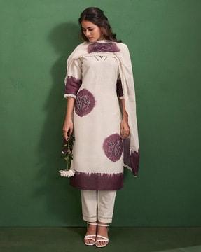 tie & dye straight kurta set