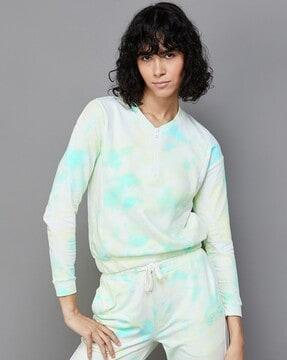 tie & dye sweatshirt with ribbed hem