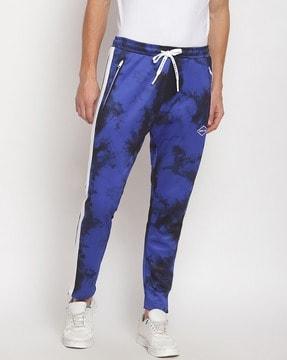 tie & dye track pants with side taping
