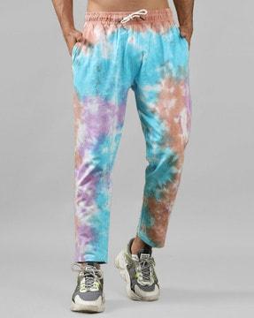 tie & dye track pants with slip pockets