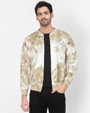 tie & dye zip-front bomber jacket