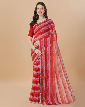 tie & dyed sheer-through saree