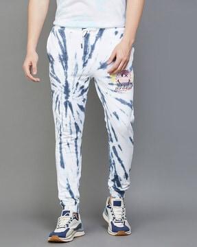 tie & dyed straight track pants