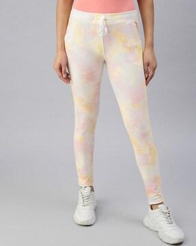 tie & dyed track pants with elasticated waist
