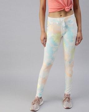 tie & dyed track pants with elasticated waist