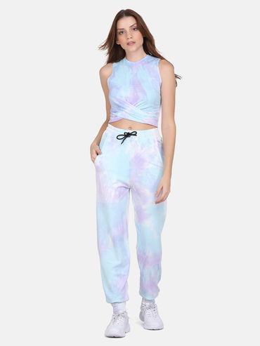 tie dye co ords set jogger- blue & purple