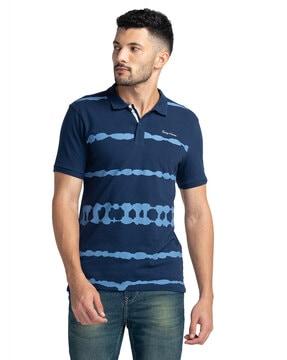 tie-dye print polo t-shirt