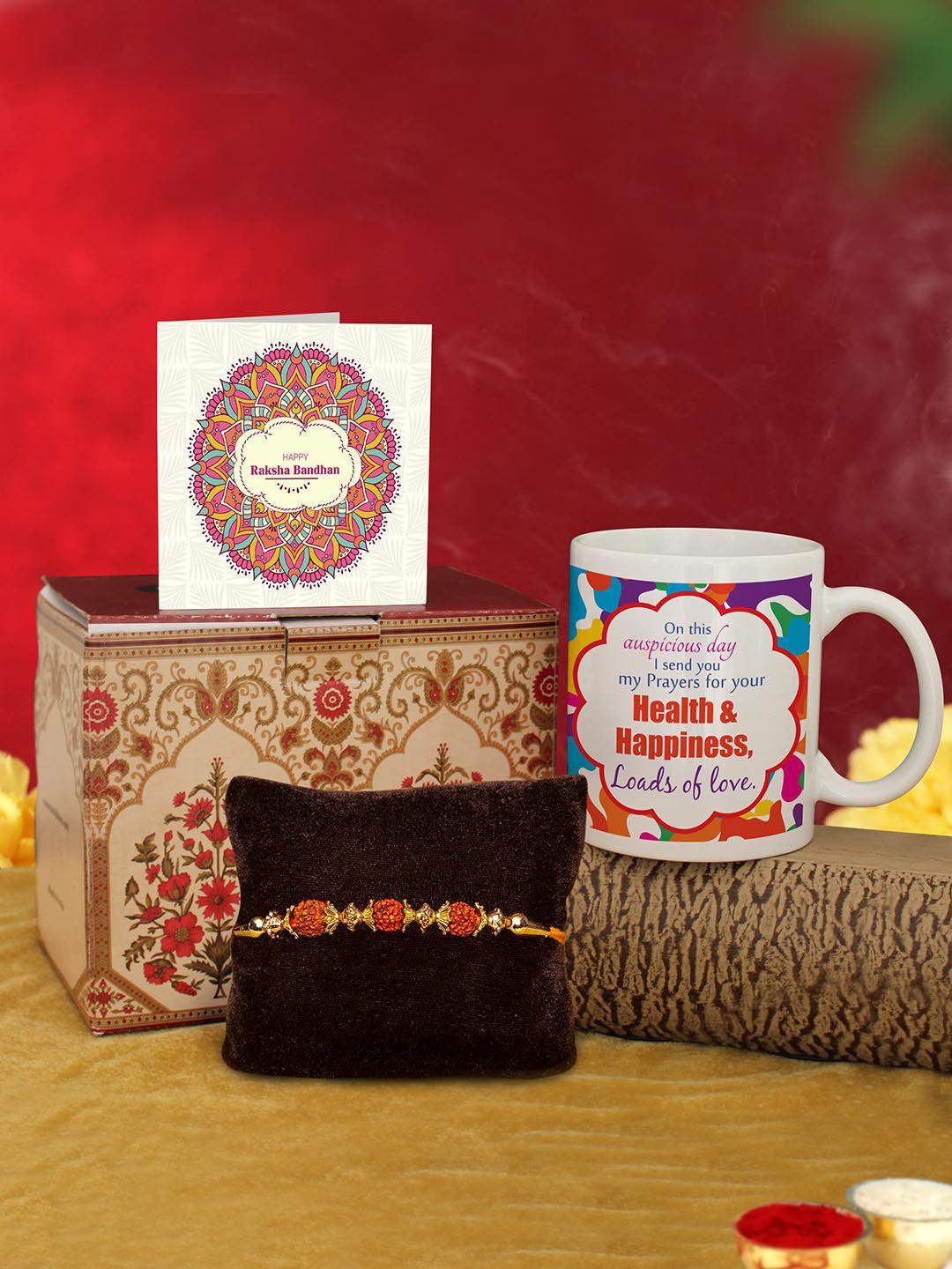 tied ribbons multicolored rakhi gift set