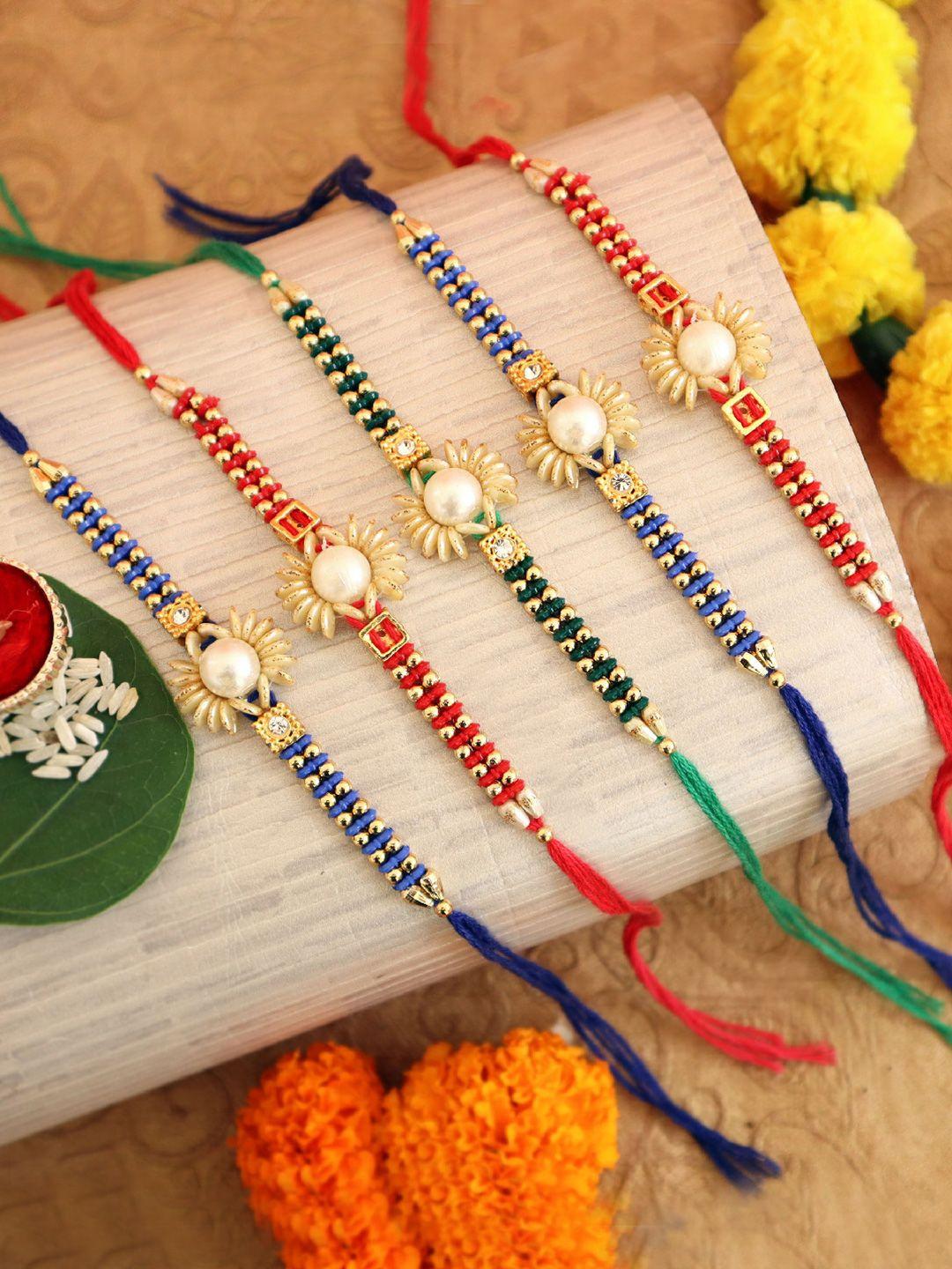 tied ribbons multicoloured rakhi gift set