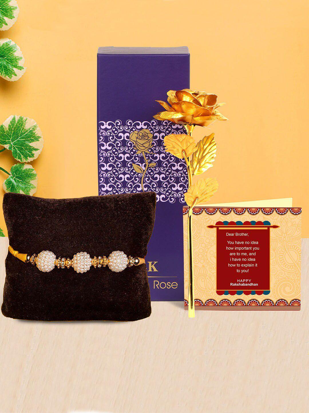 tied ribbons rakhi gift set