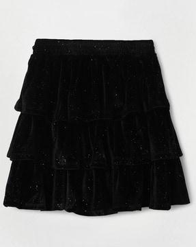 tiered skirt with elasticated waist
