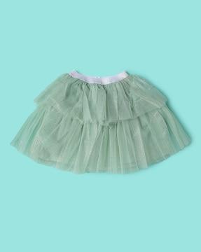 tiered skirt with elasticated waistband