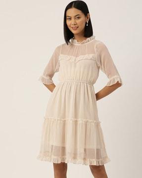 tiered dress with ruffled detail