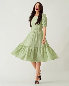 tiered fit & flare dress