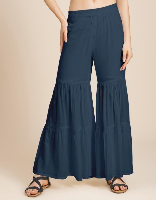 tiered palazzo wide leg pant for women