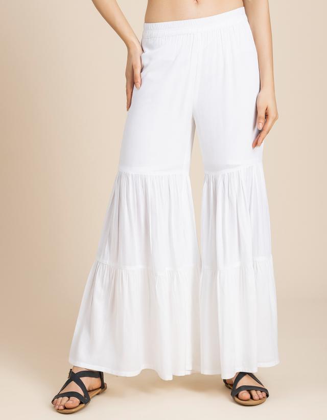 tiered palazzo wide leg pant for women