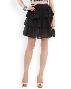 tiered skirt with elasticated band