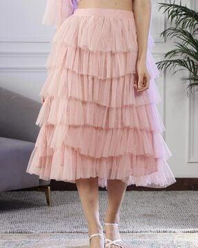 tiered skirt with frills