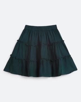 tiered skirts with elasticated waistband