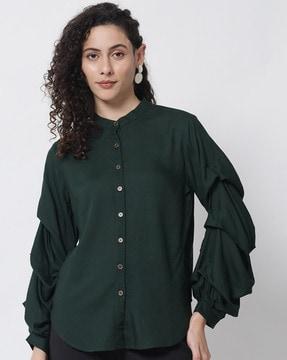 tiered sleeve classic shirt