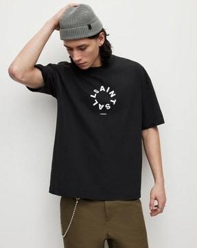 tierra organic cotton oversized fit t-shirt with logo print