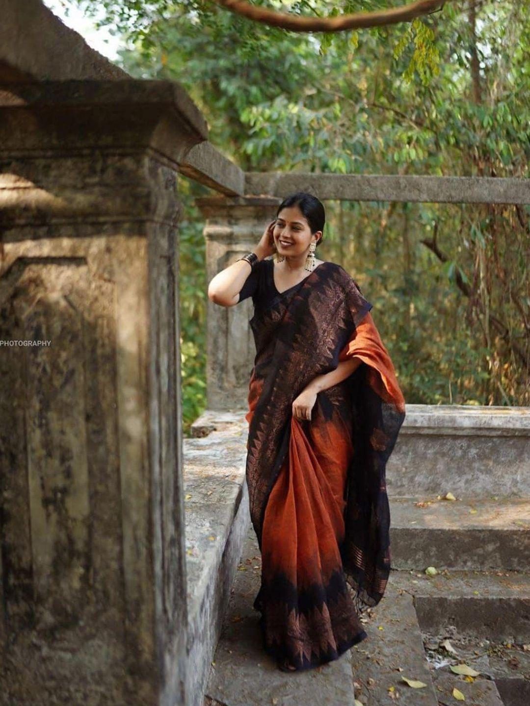 tiexa ethnic motif woven design zari pure silk banarasi saree