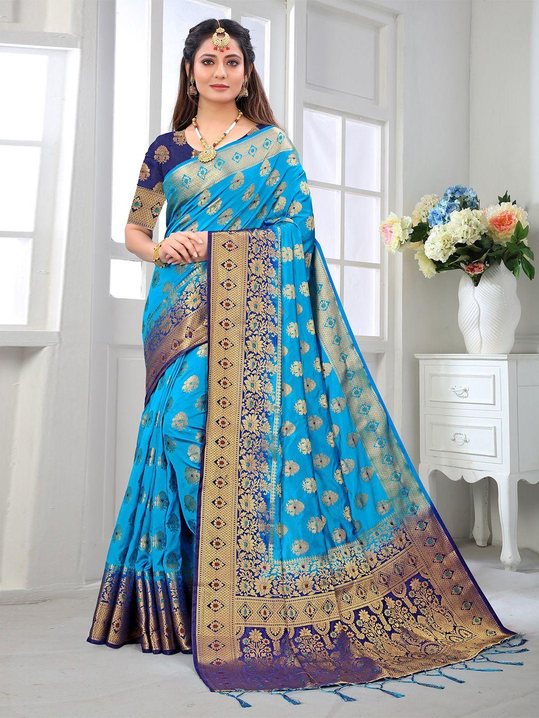tiexa ethnic motifs woven design zari pure silk banarasi saree