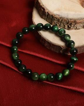tiger-eye stone beaded stretch bracelet
