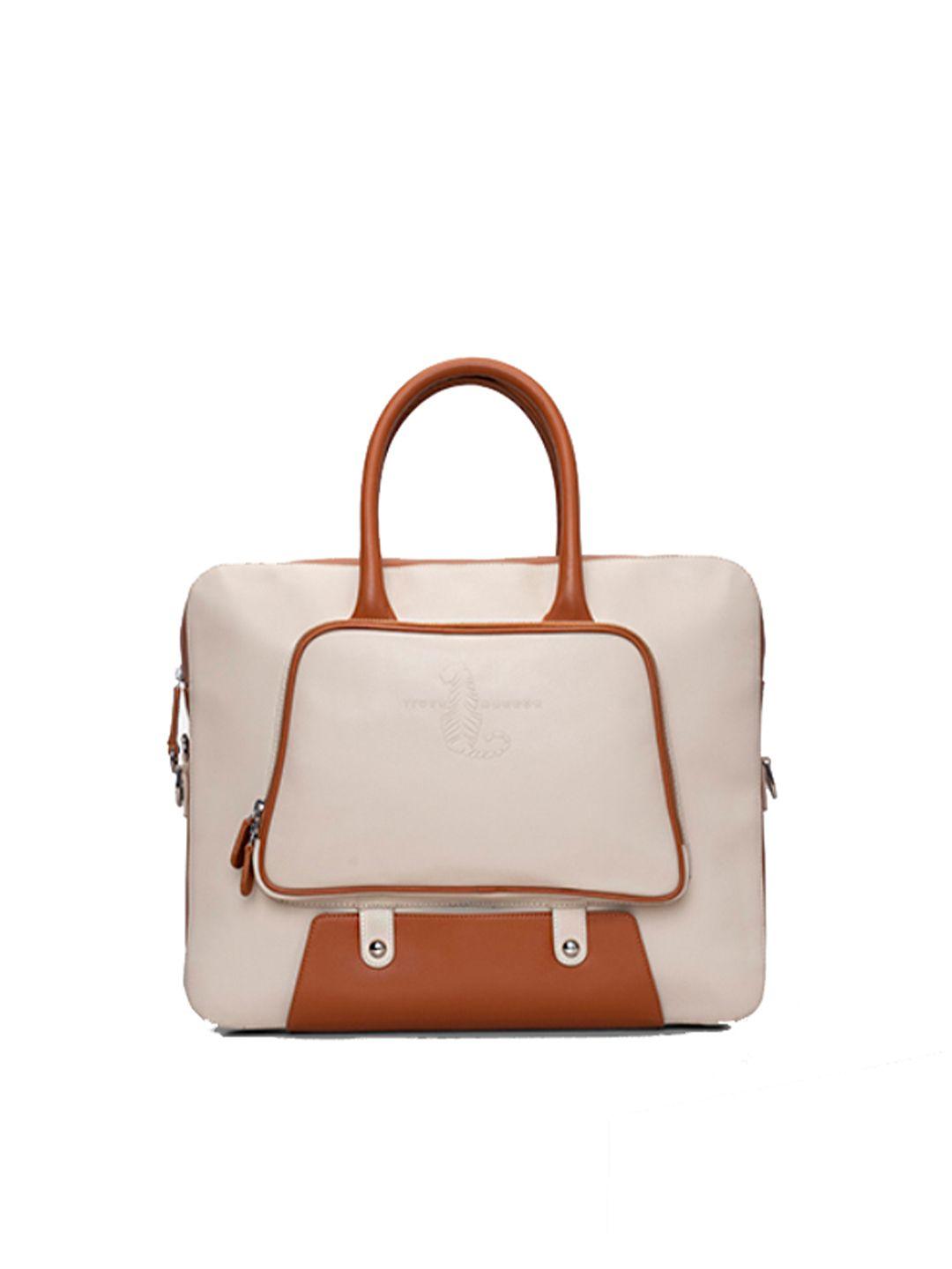 tiger marron leather laptop bag