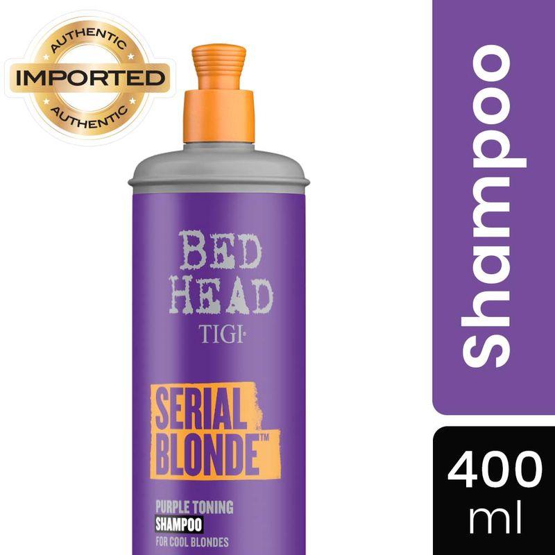 tigi bed head serial blonde purple toning shampoo for cool blonde coloured hair