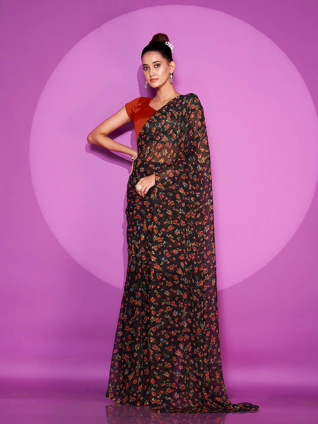 tikhi imli floral printed ready to wear saree