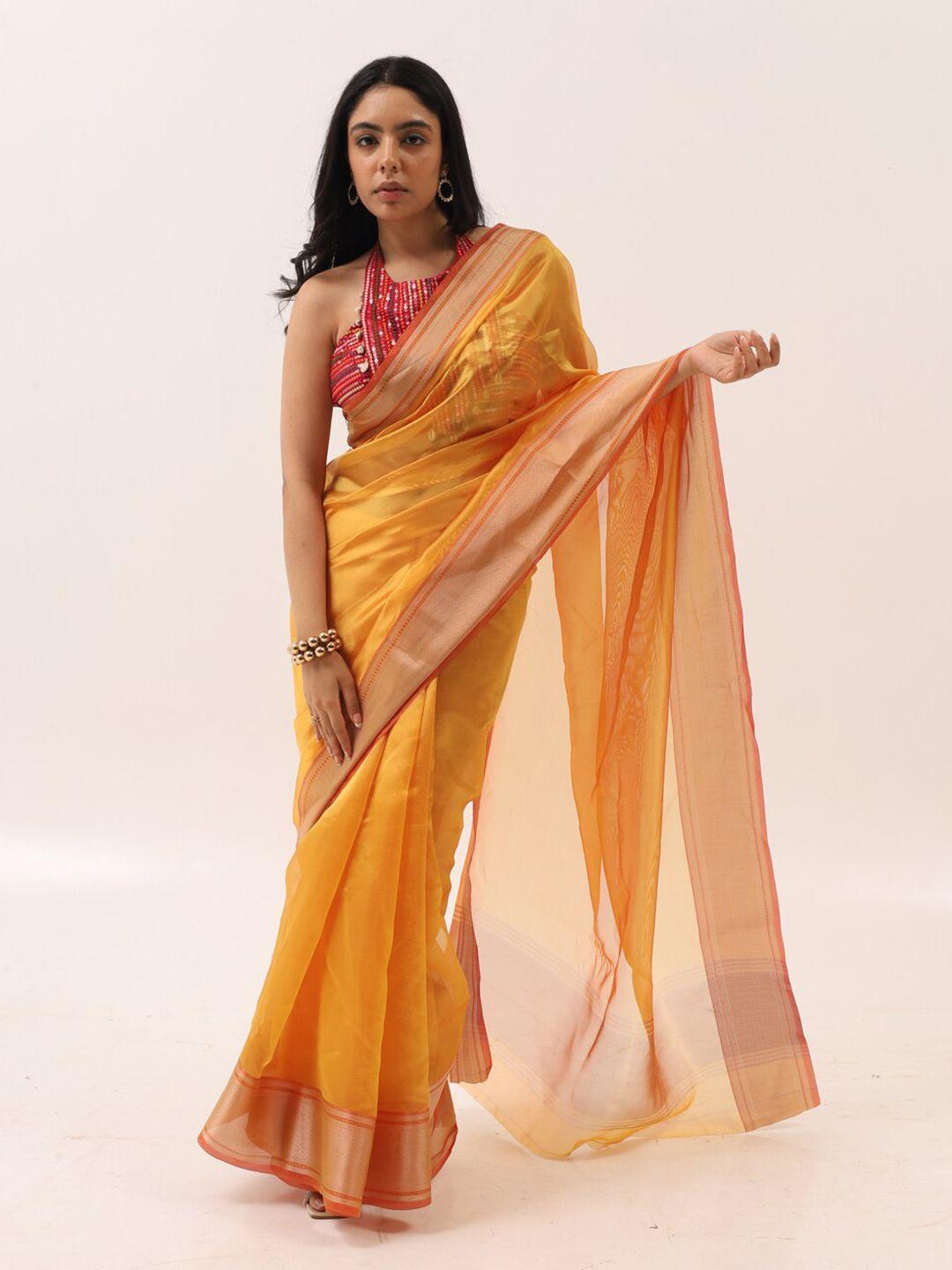 tikhi imli organza ready to wear saree