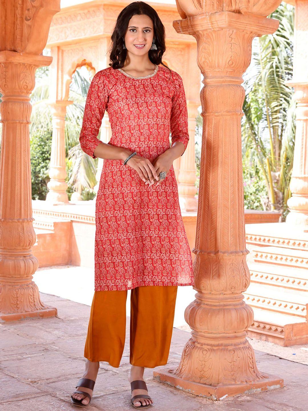 tikhi imli ethnic motifs printed straight kurta