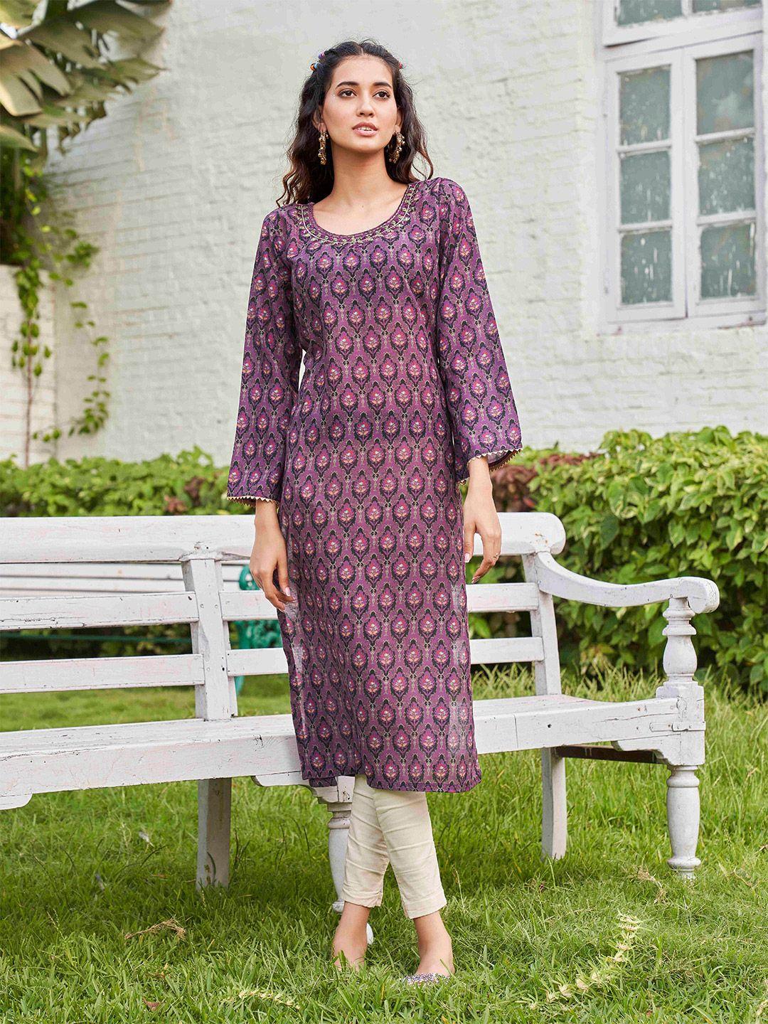 tikhi imli ethnic motifs printed straight kurta