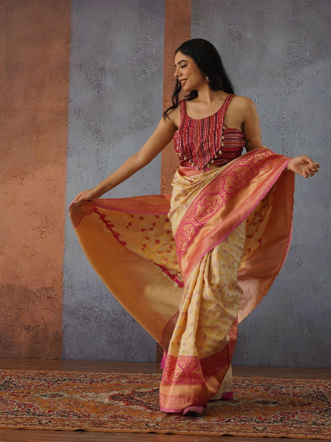 tikhi imli ethnic motifs zari art silk saree