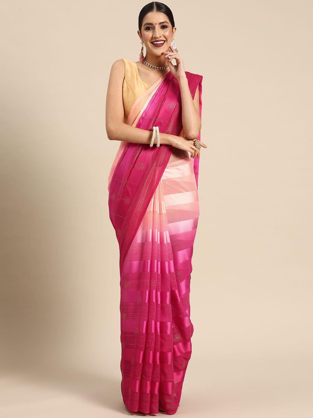 tikhi imli striped satin saree