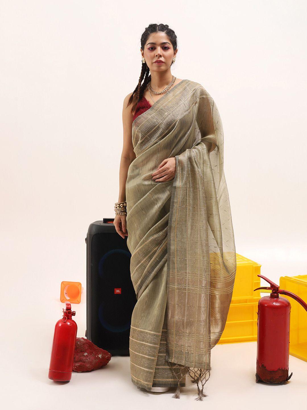 tikhi imli woven design jute silk saree