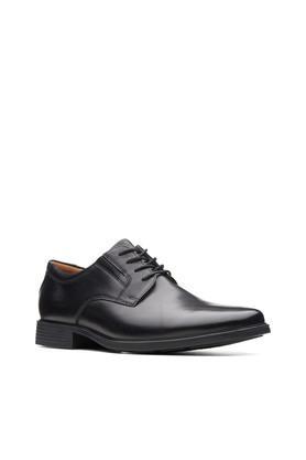 tilden plain leather regular lace up mens formal shoes - black