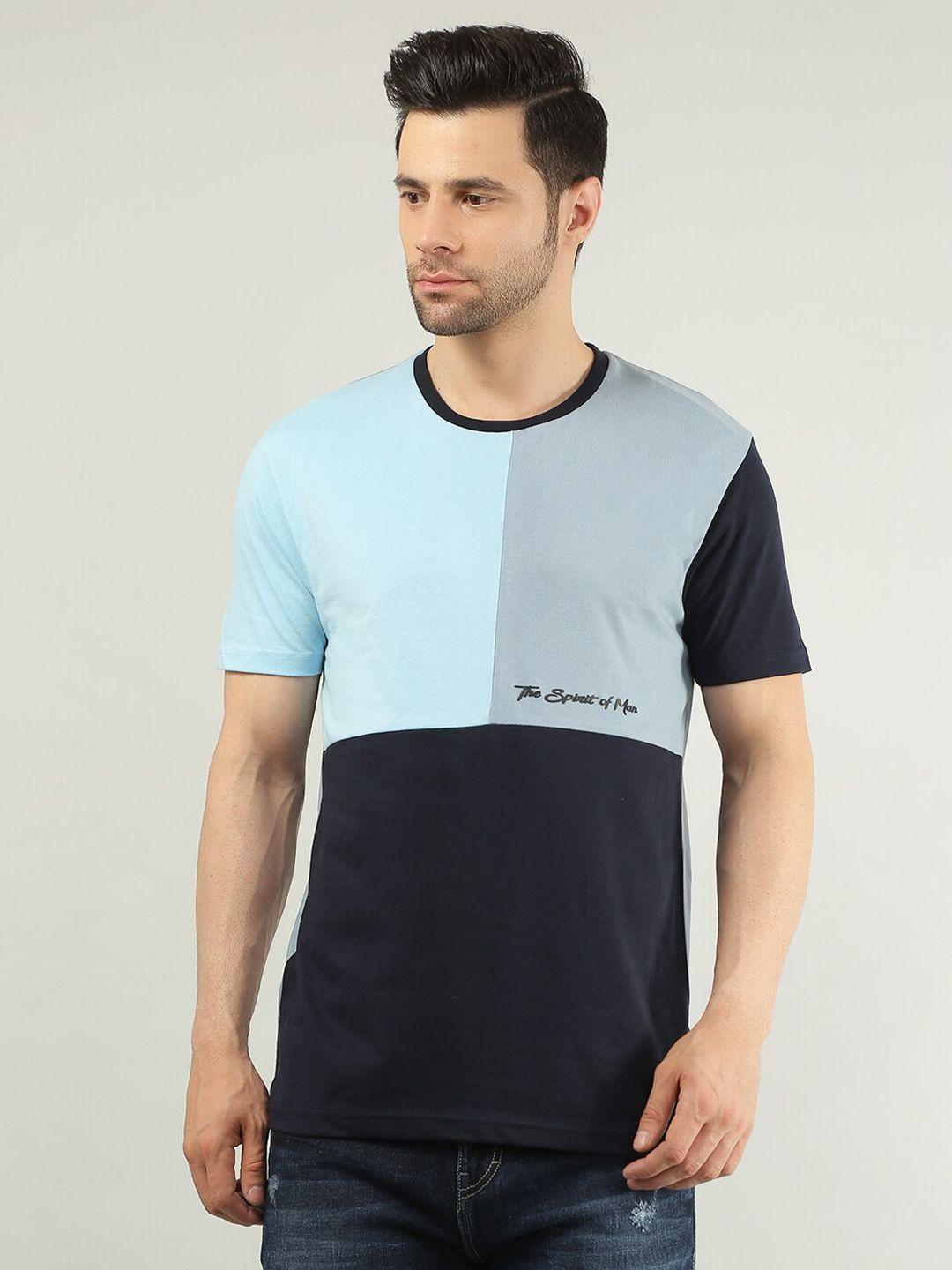 tim paris colourblocked round neck t-shirt