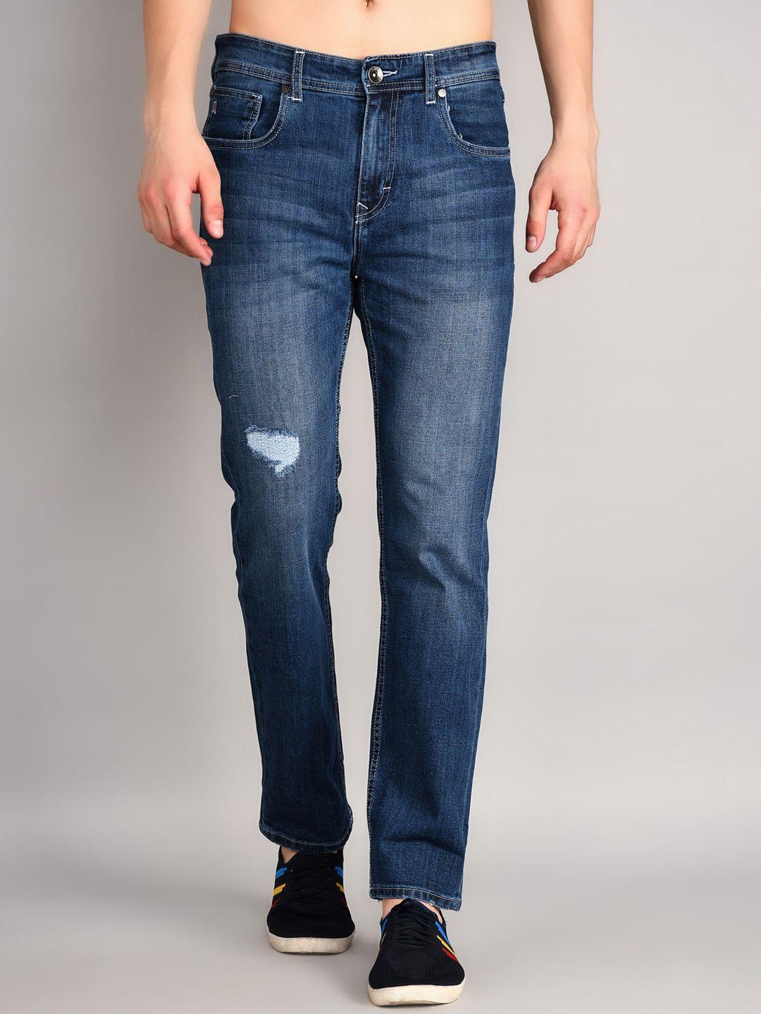 tim paris comfort low distress light fade mid-rise regular fit stretchable jeans