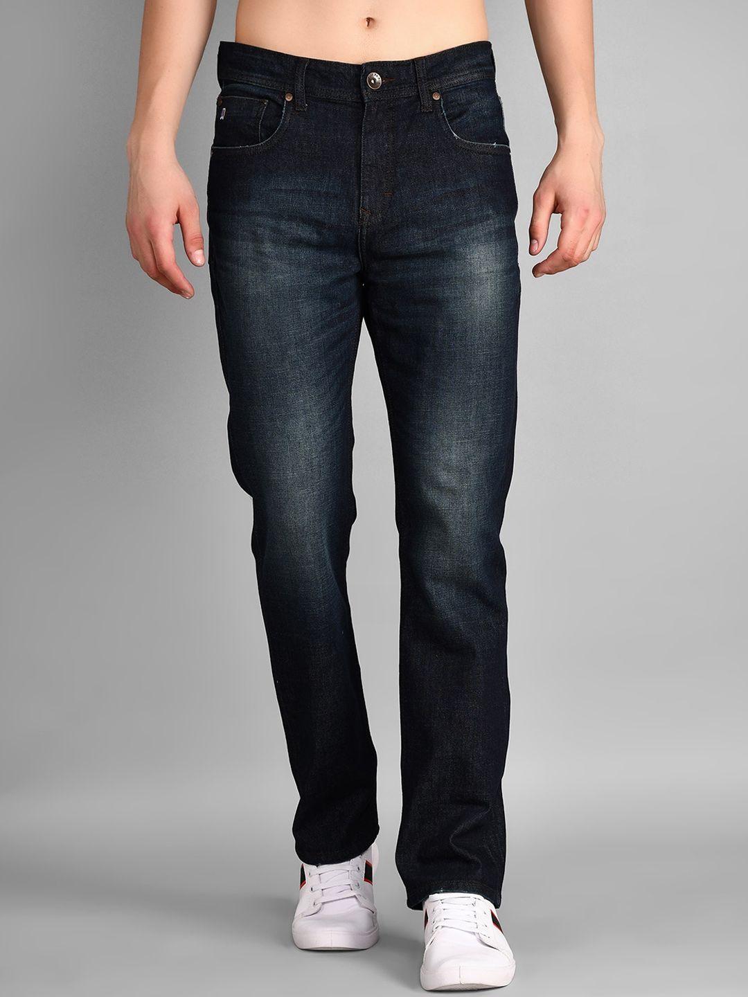 tim paris men clean look comfort mid-rise light fade cotton stretchable jeans